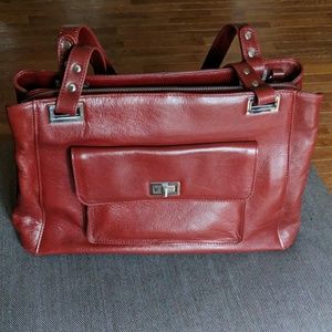 Red leather bag from Wilsons Leather
